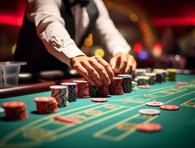 Live blackjack table with professional dealers during tournament season